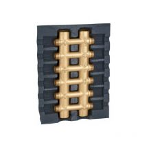 Collecteur coplanaire en fonte avec isolation 4+4 sorties Caleffi 356604 is 1' - 4+4