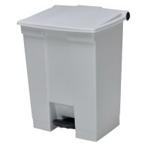 Collecteur de déchets à pédale Legacy Step-On en polyéthylène blanc 45 litres couvercle hermétique pédale silencieuse Rubbermaid