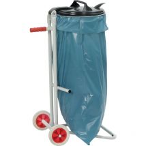 Poubelle H960xB500xT500mm 120 l gris clair, 7035 Klemmvorrichtung 2 roues en caoutchouc plein, D. 150 mm