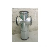 Collecteur d'etage acier galvanise a joints, classe c, 2 piquages a 180°, diam 125