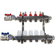 Collecteur INOX 1" PCBT - 4 départs mâle 3/4’’ raccords Eurocône