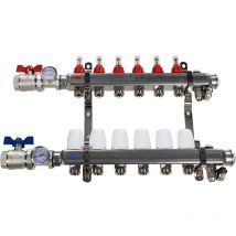 Conecterm France - Collecteur inox 1 pcbt - 9 départs mâle 3/4'' raccords Eurocône