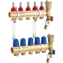 Noyon&thiebault - Collecteur laiton pour plancher chauffant 5 boucles