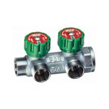 Far Rubinetterie - Collecteur mâle-femelle à 2 dérivations avec vannes d'arrêt far 3825 1'