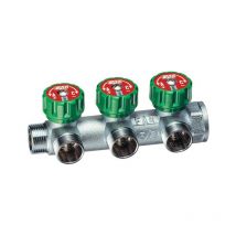 Collecteur mâle-femelle à 3 dérivations avec vannes d’arrêt FAR 3850 3/4"