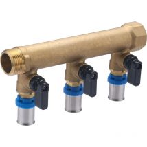 Noyon&thiebault - Collecteur MF20x27 sorties vannes à sertir pour tube multicouche Ø16 - 3 départs