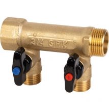 Colector sanitario modular 20x27 hembra con v lvulas de 2 v as 15x21 macho