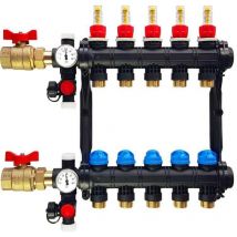 Roth - Collecteur pré-monté nis en matériau de synthèse avec débimètre - Longueur: de 472 mm - Hauteur: 360 mm - 6 sorties