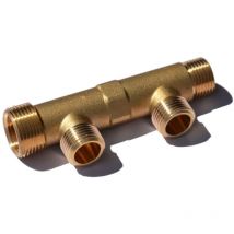 Arcanaute - Nourrice sanitaire matricé avec arrivée Mâle 3/4 (20x27) et Femelle 1/2 (15x21) - 2 départs 1/2 (15/21) - Entraxe 50mm