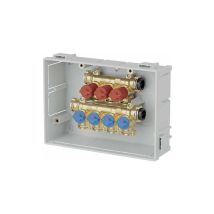 Caleffi - Collecteurs de distribution d'eau sanitaire pré-assemblés en coffret avec vannes d'arrêt individuelles 359 4F-3C