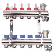 Somatherm - Collecteurs pcbt f 1 avec débitmètres 7 départs m 3/4EK Laiton chromé