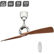Ventilatore da soffitto Kichler Link – Acciaio – 62 cm altezza, 137 cm diametro, 8,5 kg, 32,4 W – Finitura nichel lucido