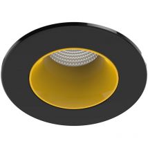 Collerette métal pour encastré EF8 ronde couleur : noir/doré Aric 11038