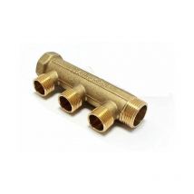 Pt' - Collettore lineare ottone mf 3/4 x 1/2 - 3 vie impianto idraulico acqua tubo