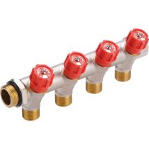 Collettori sanitari con raccordi remoti integrati 2 uscite rosse