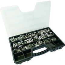 Klipper - coffret 175 colliers tout inox A4 bande pleine diam 8 a 50 mm - Réf 26515