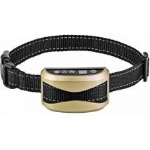 Collier Anti Aboiement Chien,Collier de Dressage avec Son/Vibration/Choc Modes,Rechargeable et étanche pour Petits,Moyens et Grands Chiens-Golden
