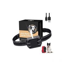 Aafgvc - Collier anti-aboiement pour chien, spray anti-aboiement pour chien à la citronnelle, collier de dressage rechargeable et sûr avec 2 sangles