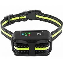 Collier Anti-aboiement pour Chiens, Rechargeable et Automatique avec Détection Intelligente des Aboiements avec Vibration, Son et Choc Electrique,