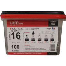 100 clipeo simple gris - Fixation pour tube irl Ø16 RAM
