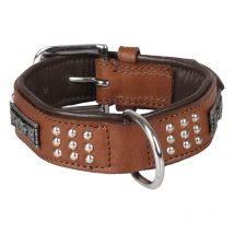 Collier Cuir sedona brun taille s 26-31 cm pour chien. - Flamingo