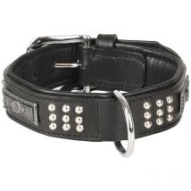 Collier Cuir sedona noir taille s 26-31 cm pour chien. - Flamingo