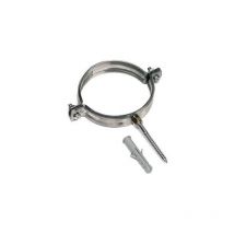 Collar for flue 8 cm in stainless steel complete with plug screws accessory spare parts