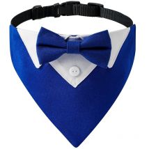 Collier de chien avec nœud papillon et bandana pour mariage(M)