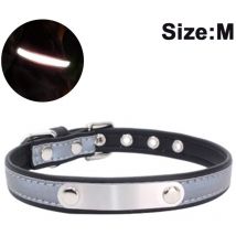 Mezheng - Collier De Chien Avec Étiquette Gravée, Personnalisable, Cuir Souple, Collier De Chien Avec Étiquette D'Identification Individuelle, Pour