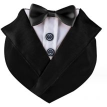 Ormromra - Collier de chien formel de smoking de mariage pour chien, collier de chien avec nœud papillon, collier de nœud papillon réglable pour chien