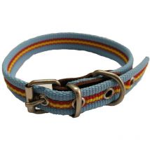 Collier pour chien drapeau d'Espagne coton bleu clair 40 cms Offre exclusive