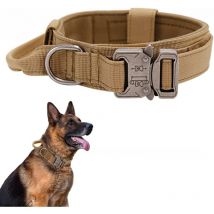 Collier de Chien Tactique - Militaire Collier avec Poignée de Commande, Réglable Nylon Chien Rembourré pour Chiens de Taille Moyenne Grand