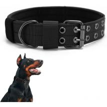 Collier de Chien Tactique- Militaire Collier Réglable Nylon Chien pour Chiens de Taille Moyenne Grand Entraînement (m, Noir)
