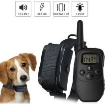 Collier de dressage pour chien avec collier de choc à distance pour chien, vibration sonore, lumière de choc, portée à distance de 984 pieds, niveaux