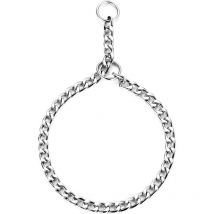 Collier de dressage pour chien, collier étrangleur réglable, chaîne de serpent en métal en acier massif pour animaux de compagnie (L-4,0 mm × 60 cm)
