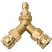 KZQ - Té pour laveuse à pression, coupleur séparateur, connexion rapide de deux pistolets à une laveuse à pression, raccord 3/8 pouces
