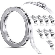 Minkurow - Collier de serrage, collier de serrage en acier, collier de serrage avec attaches de câble, colliers de serrage en acier inoxydable 304,