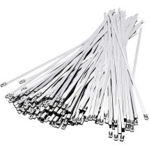 Lauwexe - Collier de Serrage Inox 100 Pièces, 300mm×4,6mm Attache Câblées Acier Inoxydable, Collier de Serrage Inox Pour Enroulement D'échappement,