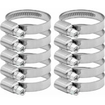 BSR - Collier de serrage inox diamètre 27-51mm 10 pièces