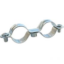 Ayor - Collier de fixation double pour plomberie Ø18 (x10) - Acier nickelé