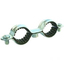 Ayor - Collier de fixation double isophonique pour plomberie Ø16 (x10 ) - Acier nickelé