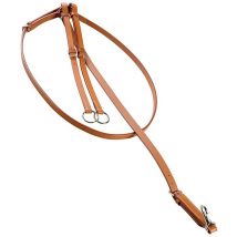 Cognac Marron clair Naturel - Piscine western Martingale en cuir artisanal avec collier à double réglage