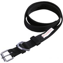 Collier en nylon double 125 x 4 cm noir