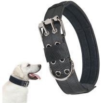 Collier militaire réglable pour chien avec anneau en d et boucle en métal - xl