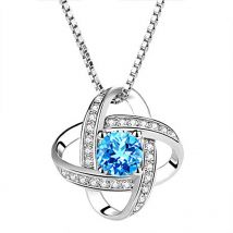 Collier pendentif fleur porte-bonheur en diamant héritage classique trèfle à quatre feuilles amour chaîne clavicule coeur éternel(Pendentif diamant