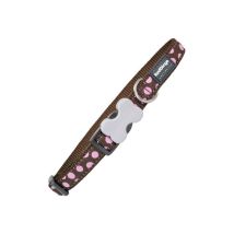 Collier pour Chien Red Dingo Style Rose Pois (2,5 x 41-63 cm)