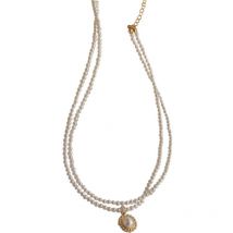 Collier ras du cou en imitation de perles blanches pour femme, double couche