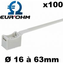 Eur Ohm - Collier de fixation pour tube iro avec embase - Diamètre - Diam 40 à 63mm (sachet de 100)