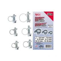 Colliers de durite a machoires, assortiment de 30 colliers