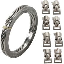 Colliers de serrage bande sans fin de 3 m avec 8 vis tete fendue